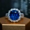 14k Gold 3.80 Ctw Natural Sapphire & Diamond Ring