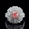 Gia Certified 14k Gold 0.71 Ct Natural Pink Diamond & Diamond Ring/pendant