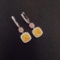 14k Gold 1.30 Ctw Natural Yellow Diamond & Pink Diamond Earrings