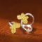 14k Gold 0.40 Ct Natural Yellow Diamond & Diamond Ring