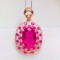 14k Gold 2.5 Ct Natural Tourmaline & Diamond Pendant