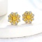 14k Gold 0.97 Ctw Natural Yellow Diamond & Diamond Earrings