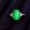 14k Gold 1.8 Ct Vivid Green Natural Emerald & Diamond Ring