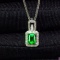 14k Gold 0.9 Ct Vivid Green Natural Emerald & Diamond Pendant