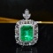 14k Gold 3.80 Ctw Vivid Green Natural Emerald & Diamond Ring/pendant