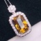 14k Gold 8.7 Ct Natural Chrysoberyl & Diamond Pendant