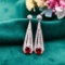 14k Gold 2.78 Ctw Natural Ruby & Diamond Earrings