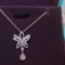 14k Gold 0.06 Ct Natural Pink Diamond & Diamond Necklace