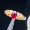 14k Gold 0.71 Ct Vivid Red Natural Ruby & Diamond Ring