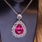 14k Gold 5.65 Ct Natural Tourmaline & Diamond Pendant