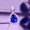 14k Gold 1.1 Ct Natural Sapphire & Diamond Pendant