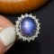 14k Gold 12.54 Ctw Natural Star Sapphire & Diamond Ring