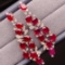 14k Gold 5.1 Ct Vivid Red Natural Ruby & Diamond Earrings