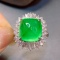 14k Gold 9.63 Ctw Vivid Green Natural Emerald & Diamond Ring/pendant