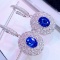 14k Gold 6.30 Ctw Natural Sapphire & Diamond Earrings