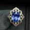 14k Gold 1.66 Ct Natural Sapphire & Diamond Ring
