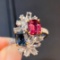 14k Gold 2.93 Ctw Natural Spinel & Diamond Ring