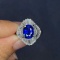 14k Gold 4.21 Ctw Natural Sapphire & Diamond Ring