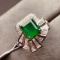 14k Gold 1.94 Ctw Vivid Green Natural Emerald & Diamond Ring