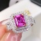 14k Gold 1.98 Ctw Natural Padparadscha Sapphire & Diamond Ring