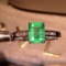 14k Gold 1.4 Ct Vivid Green Natural Emerald & Diamond Ring