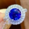14k Gold 3.27 Ctw Natural Sapphire & Diamond Ring/pendant
