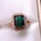 14k Gold 3 Ct Natural Tourmaline & Diamond Ring