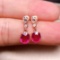 14k Gold 1.35 Ct Natural Tourmaline & Diamond Earrings