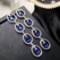 14k Gold 5.55 Ctw Vivid Blue Natural Sapphire & Diamond Earrings