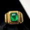 14k Gold 2.35 Ct Vivid Green Natural Emerald & Diamond Ring