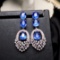 14k Gold 6.69 Ctw Natural Sapphire & Diamond Earrings
