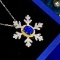 14k Gold 1.71 Ctw Vivid Blue Natural Sapphire & Diamond Pendant