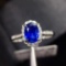 14k Gold 1.30 Ctw Vivid Blue Natural Sapphire & Diamond Ring
