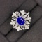 14k Gold 2.40 Ctw Natural Sapphire & Diamond Ring