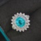 14k Gold 3.94 Ctw Natural Paraiba Tourmaline & Diamond Ring