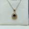 14k Gold 1 Ct Vivid Blue Natural Sapphire & Diamond Pendant