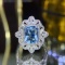 14k Gold 2.5 Ct Natural Aquamarine & Diamond Ring