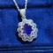 14k Gold 1.37 Ctw Natural Sapphire & Diamond Necklace