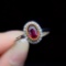 14k Gold 0.75 Ct Vivid Red Natural Ruby & Diamond Ring