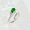 14k Gold 0.68 Ct Vivid Green Natural Emerald & Diamond Ring