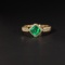 14k Gold 0.66 Ct Natural Emerald & Diamond Ring