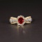 14k Gold 0.95 Ct Natural Ruby & Diamond Ring