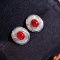 14k Gold 1.84 Ctw Natural Ruby & Diamond Earrings