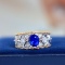 14k Gold 1.48 Ctw Natural Sapphire & Diamond Ring