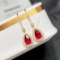 14k Gold 1.76 Ctw Natural Ruby & Diamond Earrings