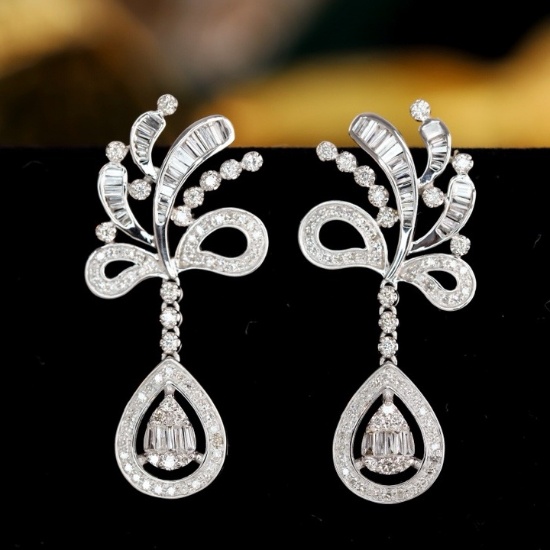 14k Gold 1.20 Ct Natural H Diamond Earrings