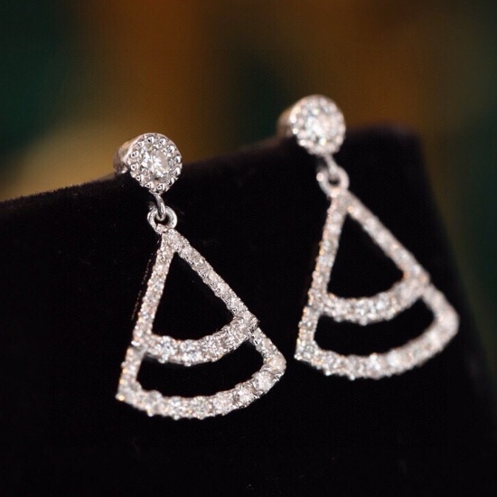 14k Gold 0.46 Ctw Natural H Diamond Earrings