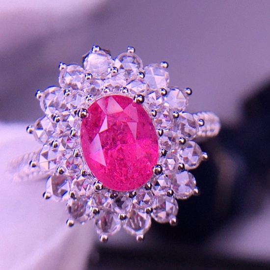 14k Gold 1.65 Ct Natural Spinel & Diamond Ring/pendant