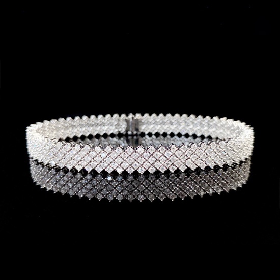 14k Gold 5.50 Ct Natural H Diamond Bracelet
