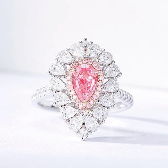 14k Gold 2.28 Ctw Natural Pink Diamond & Diamond Ring